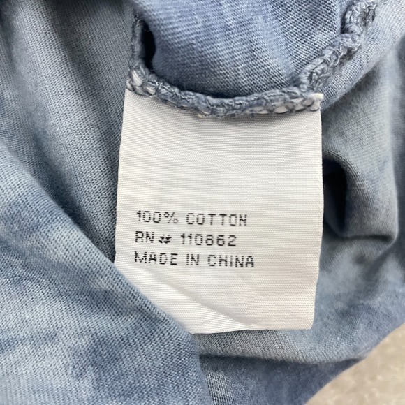 VIGO T-Shirt Mens S Blue Tie Dye Long Sleeve Jeweled Skull Motorcycle Grunge - Picture 6 of 14